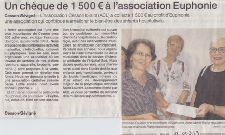 Don de l’Association Cesson Loisirs